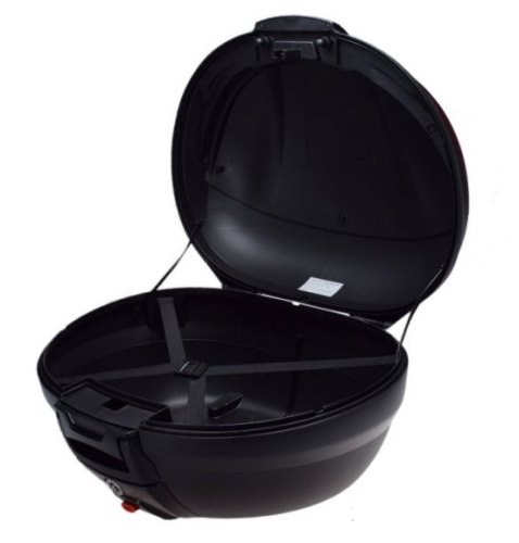 Moto kufr Top Case K-MAX s univerzální plotnou - 50 litrů Černý lesklý na 2 helmy