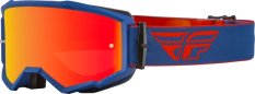 MX zrcadlové motokrosové brýle FLY RACING ZONE Červená/Modrá - oranžové sklo