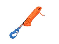 Syntetické lano s hákem 10 mm (DYNEEMA) 20 m, oranžové