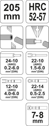 Kleště odizolovací a konektorové univerzální 205 mm