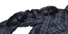 Kevlarová košile na motorku s chrániči loktů a ramen (CE) ŠEDÁ - Leoshi
