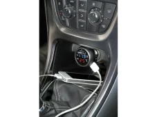 Voltmetr digitální s teploměrem a USB 2,1Ah, 74063