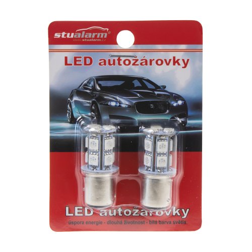 LED BAZ15d (dvouvlákno) červená, 12V, 13LED/3SMD