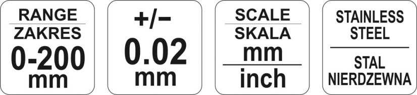 Měřítko posuvné 200 x 0,02 mm