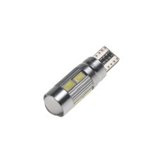 LED T10 bílá, 12V, 10LED/5630SMD s čočkou