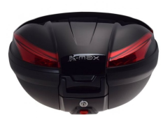 Moto kufr Top Case K-MAX s univerzální plotnou - 50 litrů Černý lesklý na 2 helmy