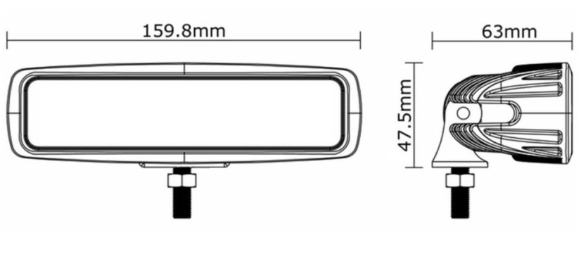 LED světlo obdélníkové, 20x1W, ECE R10