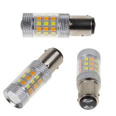 LED BAY15d (dvouvlákno) bílá/oranžová, 12V, 42LED/2835SMD