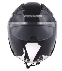 OTEVŘENÁ PŘILBA JET TECH CORSO, CASSIDA (ČERNÁ/BÍLÁ)