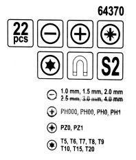 Šroubovák hodinářský + bity 21 ks