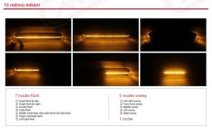 SLIM LED rampa 1530mm, oranžová, 12-24V, 36+216LED, ECE R65