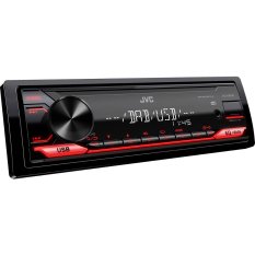 JVC DAB+ / FM autorádio bez mechaniky/USB/AUX/červené podsvícení/odnímatelný panel