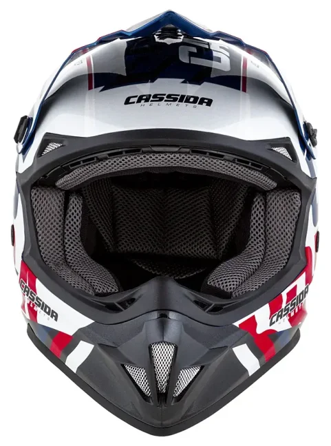 DĚTSKÁ PŘILBA CROSS CUP SONIC JUNIOR, CASSIDA (ČERVENÁ/MODRÁ/BÍLÁ/ČERNÁ) - Velikost: M
