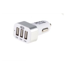 Zástrčka s 3x USB výstupem (1,0A; 1,0A; 2,1A), 12/24V, bílo-stříbrná, 510520_c