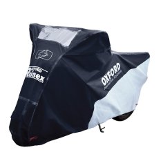 Krycí plachta na motocykl OXFORD RAINEX barva černá/stříbrná, velikost XL - nepromokavá