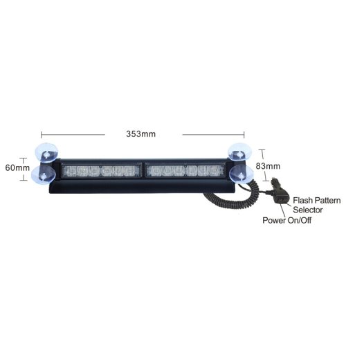 PREDATOR LED vnitřní, 12x3W, 12-24V, modro-červený, 353mm, ECE R10