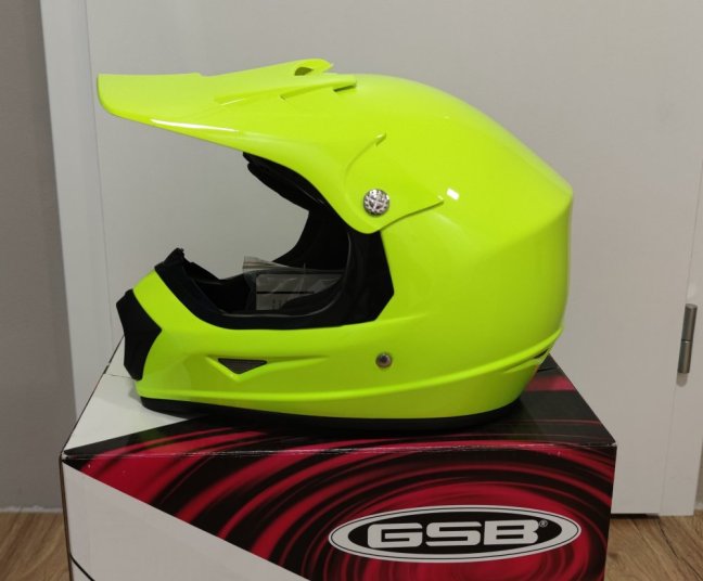 GSB XP-7 KIDS MX OFF ROAD dětská přilba FLUO ŽLUTÁ LESK 49-50cm velikost S