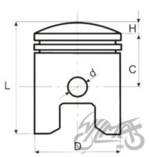 Pístní sada 49cc 2t (44mm)