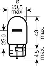 OSRAM 12V WY21W (WX3x16d) 21W standard (1ks) oranžová