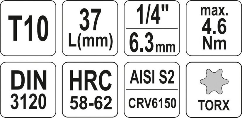 Nástavec 1/4" bit Torx T10