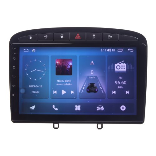 Autorádio pro Peugeot 308, 408 s 9" LCD, Android, WI-FI, GPS, CarPlay, Bluetooth, 4G, 2x USB