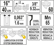 Řetěz na motorovou pilu 16" 3/8"