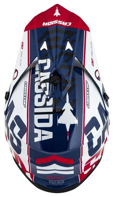 DĚTSKÁ PŘILBA CROSS CUP SONIC JUNIOR, CASSIDA (ČERVENÁ/MODRÁ/BÍLÁ/ČERNÁ) - Velikost: M