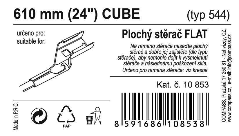 Stěrač FLAT BULK (CUBE) 24"/610mm