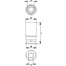 Nástavec 1" rázový šestihranný hluboký 33 mm CrMo