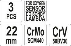 Sada klíčů nástrčných na lambda sondy 3 ks