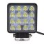 LED světlo hranaté, 16x3W, 107x107x60mm, ECE R10/R23