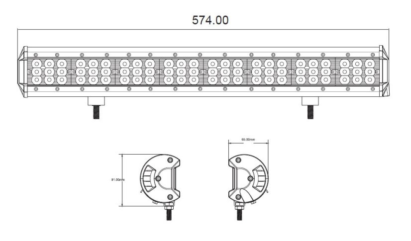 LED světlo, 63x3W, 574mm, ECE R10