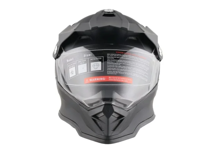 Homologovaná ENDURO helma černá matná s kšiltem - DOT a ECE22.05