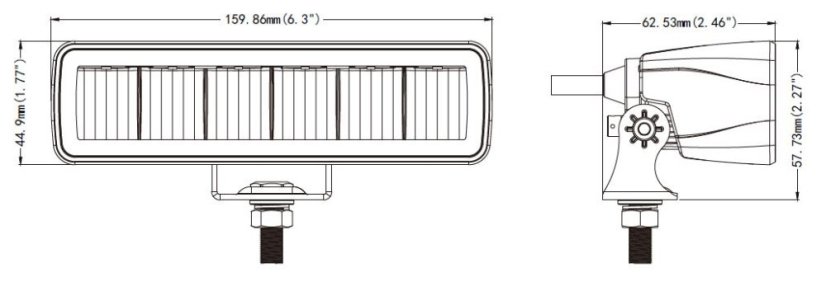 LED světlo obdélníkové, 18W, ECE R10