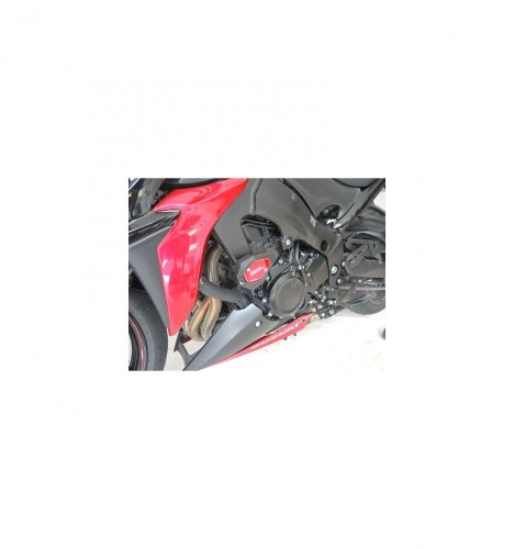 Padací slidery SL01 Suzuki GSX-S 950 / 1000 / KATANA - Barva krytek: Červený eloxovaný hliník, Barva sliderů: Černý polyamid