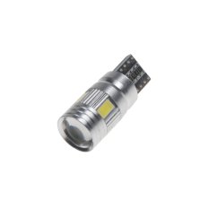 LED T10 bílá, 12V, 6LED/5630SMD s čočkou