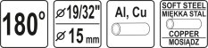 Ohybačka na trubky Al, Cu, 180°, pr. 9/32" - 15mm