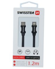 Kabel USB-C / Lightning, 1,2 m, SWISSTEN černý, 45585 Kabel USB-C / Lightning, 1,2 m, SWISSTEN černý, 45585