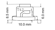 Mini LED T4,2 modrá, 1LED/1210SMD