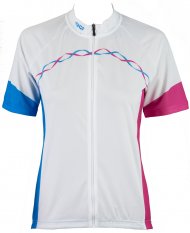 Eigo Ribbon Womens krátký rukáv cyklistický dres White / Cyan / Magenta