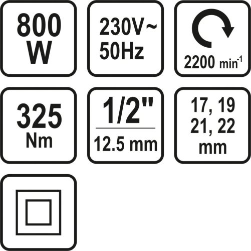 Elektrický rázový utahovák 800W, 325Nm