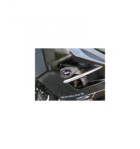 Padací slidery SL01 Triumph Sprint ST 1050 - Barva krytek: Červený eloxovaný hliník, Barva sliderů: Černý polyamid