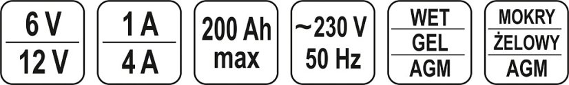 Nabíječka 1A/6V 4A/12V gel/procesor