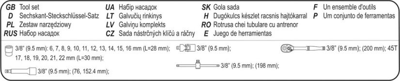 Gola sada 3/8" 22ks STHOR