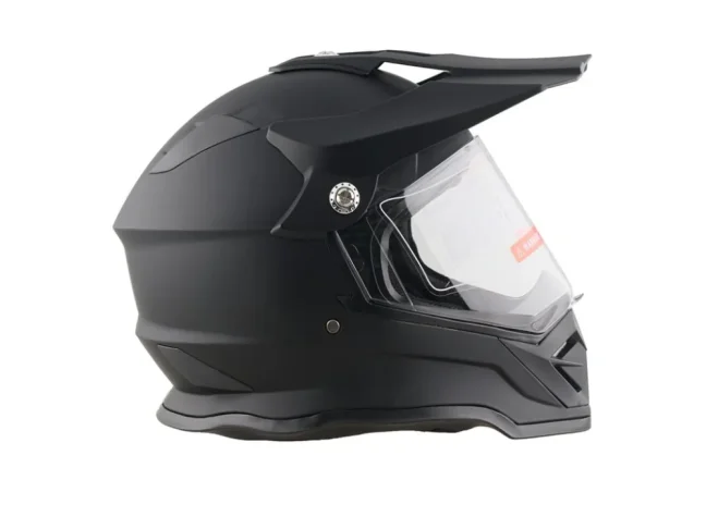 Homologovaná ENDURO helma černá matná s kšiltem - DOT a ECE22.05