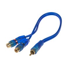 RCA Y audio kabel BLUE BASIC line, 2xsamice, 1xsamec