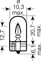 OSRAM 12V W3W (W2,1x9,5d) 3W standard (10ks)