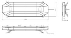 LED rampa 817mm, oranžová, 12-24V, 126x1W LED, ECE R65