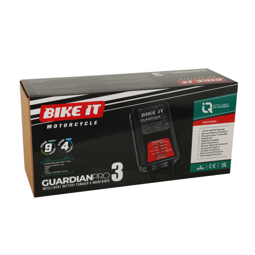 Bike It Guardian Pro 3 inteligentní moto nabíječka a udržovačka baterií 12/14.4V 3.8A