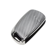 TPU obal pro klíč Peugeot/Citroën, 3-tlačítkový, carbon silver